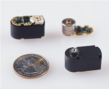 Micro servo optimized for small robots 
Smallest size in the industry