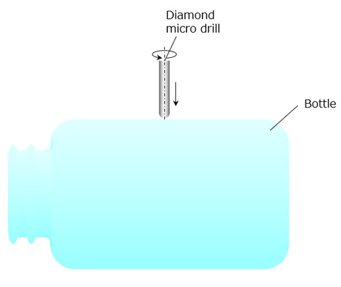 The shapes of the drilled materials can be cylinders and bottles as well as plates