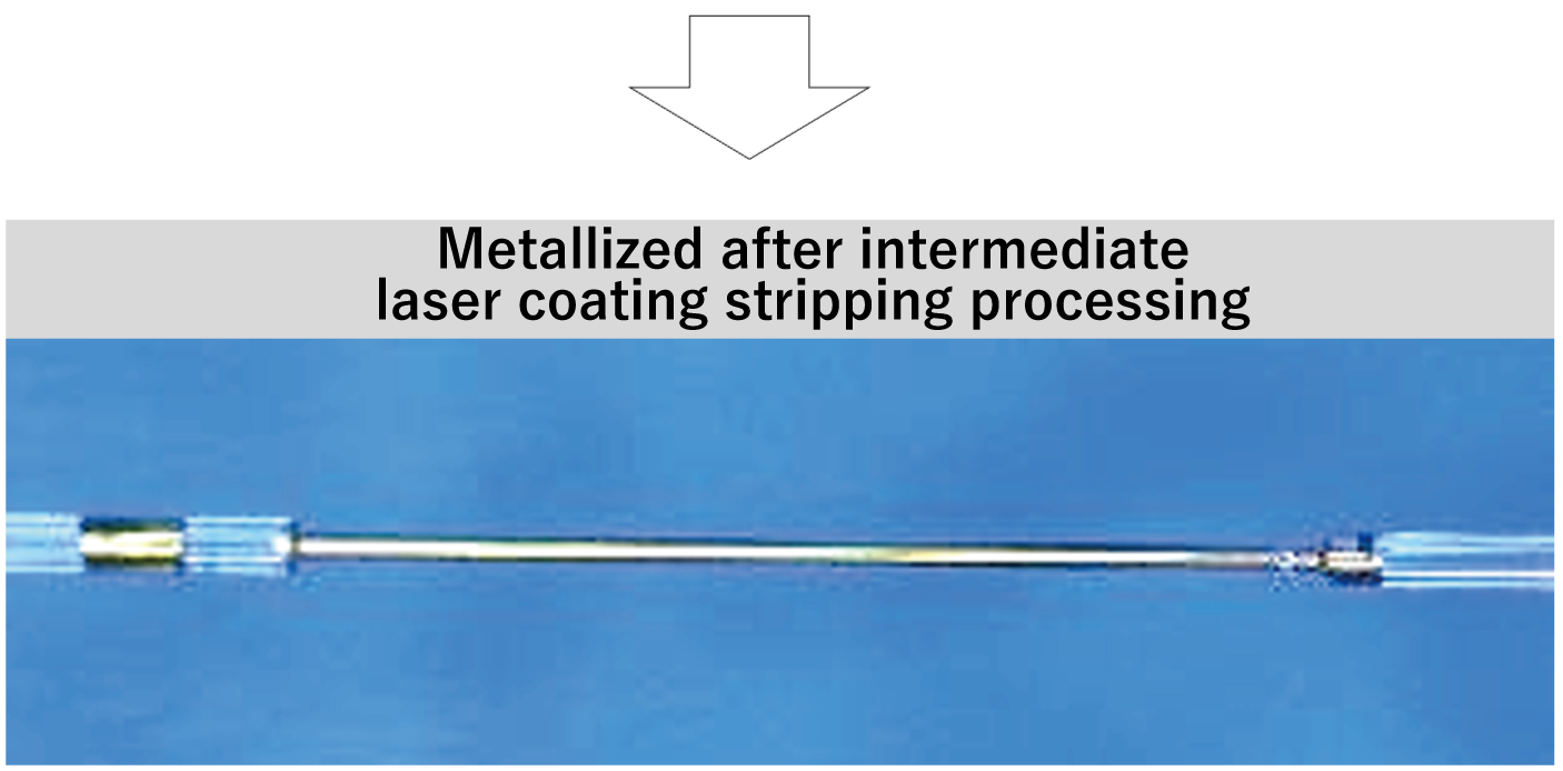 Metallized after intermediate laser coating stripping processing